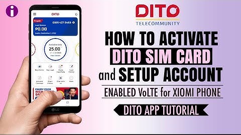 How to Activate DITO Sim card VoLTE and SETUP DITO app account | Tutorial
