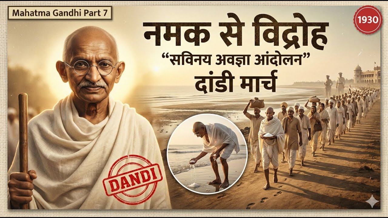 सविनय अवज्ञा आंदोलन और दांडी मार्च (1930) | नमक सत्याग्रह | | Gandhi Part 7 | UPSC, SSC, IBPS