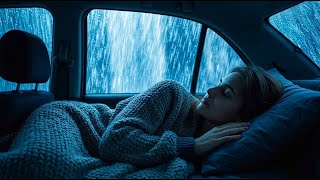 Gentle Rain on Car Windows During Midnight Rest for Deep Relaxation