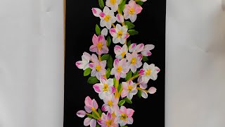 Sakura flowers painting ideas for beginners with Acrylic colour #art#painting #satisfying