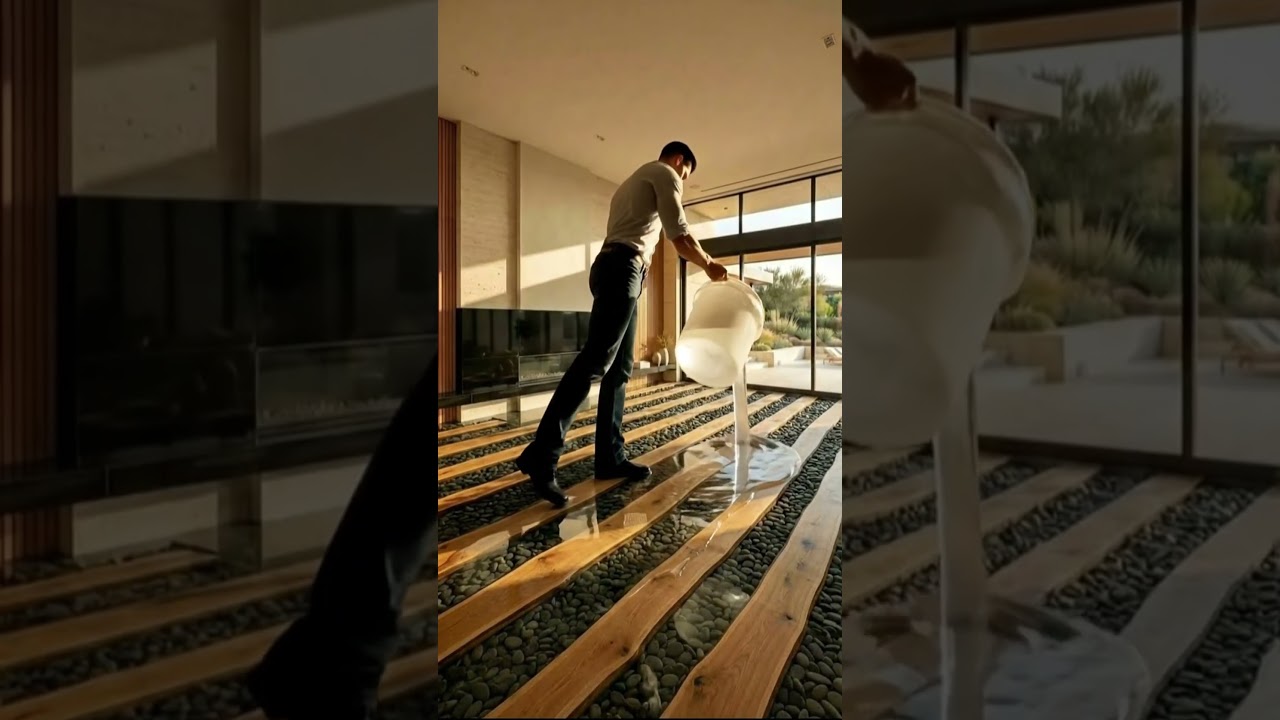 Creating A Luxury Epoxy Floor With River Stones And Oak Planks