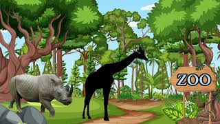 Mencocokan gambar,nama dan suara hewan jerapah,badak,rusa dan kangguru | Dzak Fun Puzzle screenshot 4