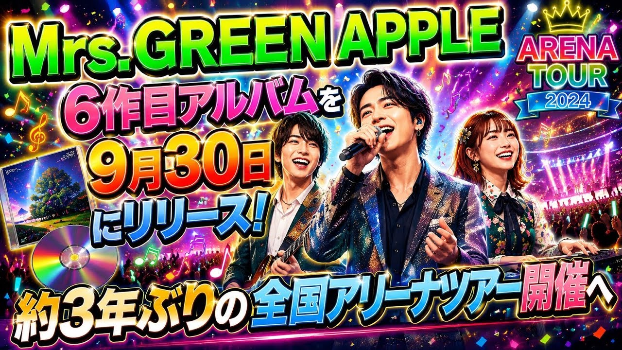 Mrs. GREEN APPLE to Release 6th Album on September 30! Announcing 