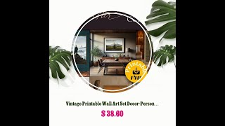 Vintage Printable Wall Art Set Decor-Personalized Gift Digital Download Landscape Portrait Oil Pa...
