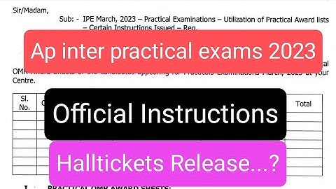 AP Intermediate 2023 Practical Exams Instructions|Hall Tickets release|live|