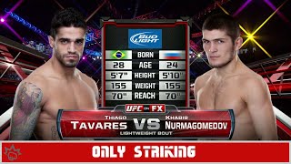 Khabib Nurmagomedov vs Thiago Tavares but it's only striking... | MMA GOATS