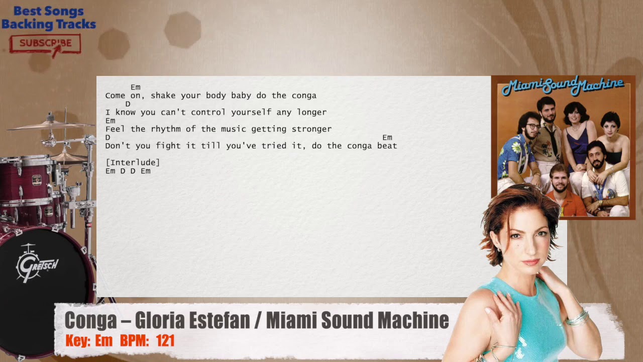🥁 Conga Gloria Estefan / Miami Sound Machine Drums Backing Track with