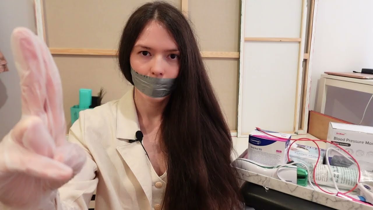 тизер индивидуального ASMR-обследования черепных нервов, проводимого студенткой-медсестрой с рвот...