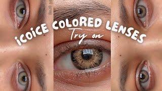 ICOICE Colored contact lenses || Lenses for dark eyes👀 5 lenses try on ​⁠@ICOICE