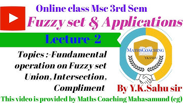 Operation on fuzzy set, Union, Intersection, compliment of Fuzzy set