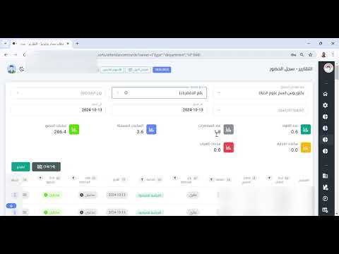 تقرير متابعة عملية تسجيل الحضور للطلبة لجميع المواد من قبل التدريسيين من نظام القسم