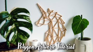 How to make polygon/geometric artwork using popsicle sticks | Tutorial for beginner