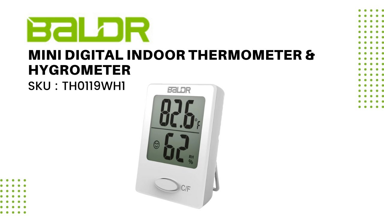 BALDR Digital Mini Hygrometer & Indoor Thermometer - Monitor Room