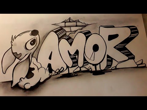Dibujando A Stitch Con Letras Al Estilo Graffiti Youtube