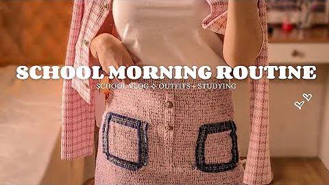 grwm: realistic school morning routine | studying, school outfits