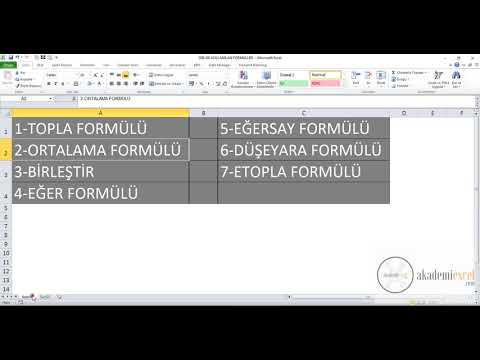 Video: Microsoft Excel'de Formüller Nasıl Girilir?