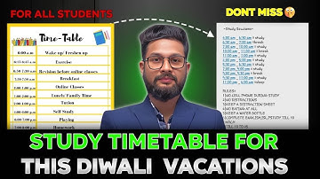 STUDY TIME TABLE FOR DIWALI VACATIONS | JR TUTORIALS | 