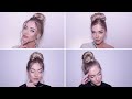 4 HIGH MESSY BUN HAIRSTYLES COMPILATION | QUICK % EASY HIGH BUNS FOR THIN HAIR