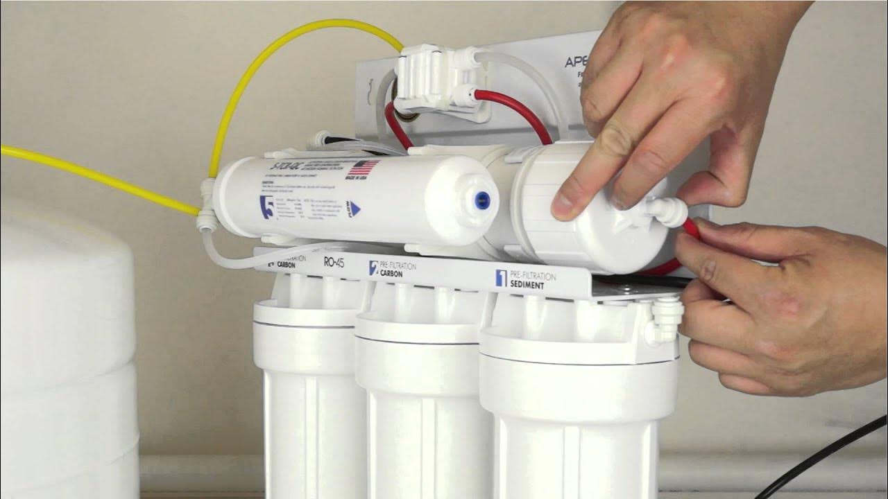 How To Replace Your Reverse Osmosis Filters and Membrane - APEC Water  Installation Part 6 - YouTube