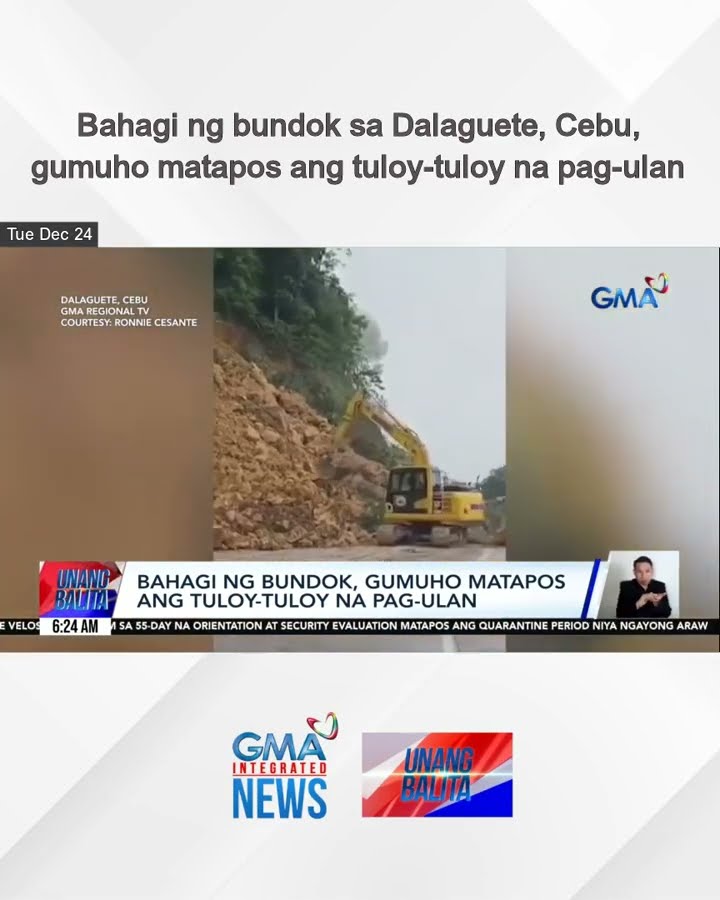 Bahagi ng bundok sa Dalaguete, Cebu, gumuho matapos ang tuloy-tuloy na pag-ulan | Unang Balita