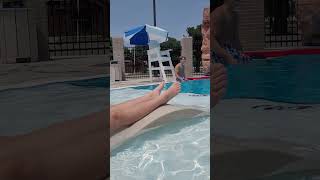 the rock climbing wall at pool in elk city Oklahoma our new home