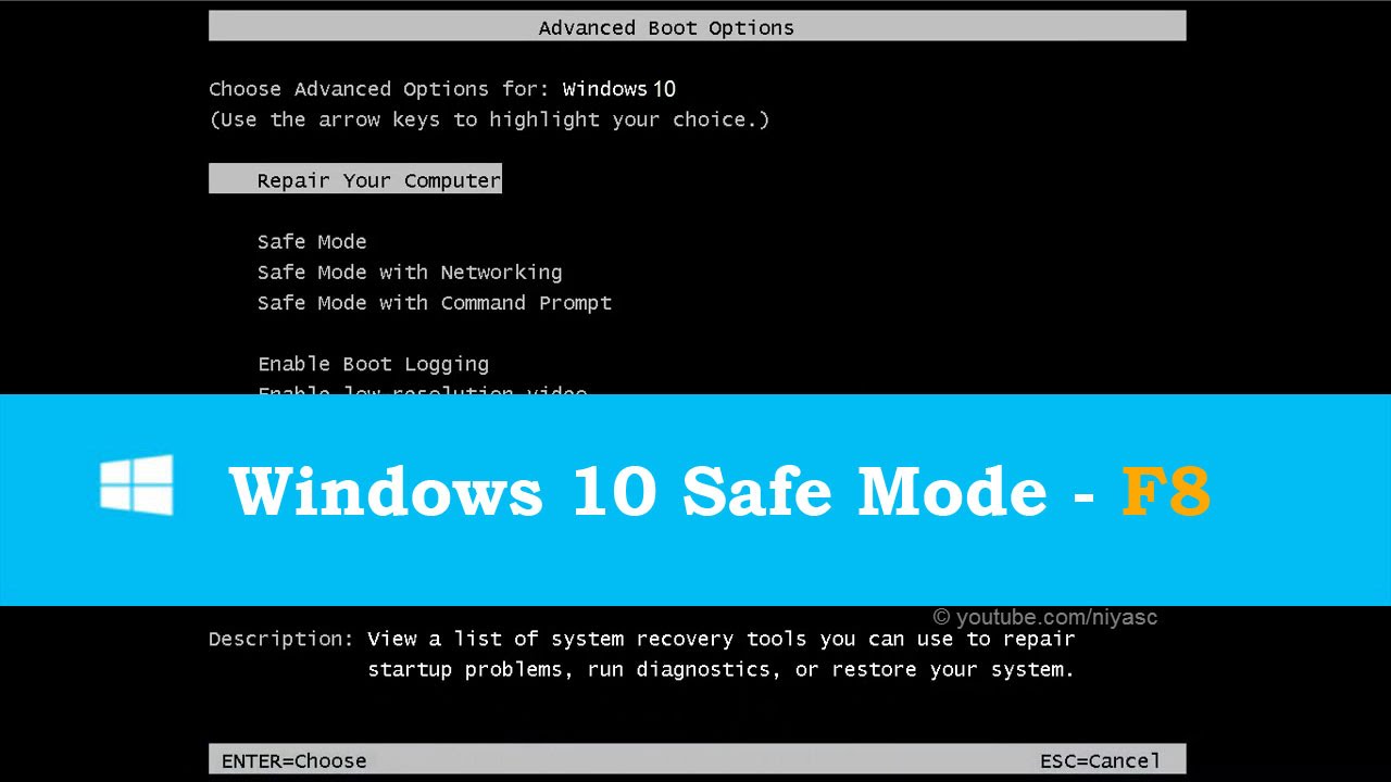 how to enter safe mode from command prompt windows 10