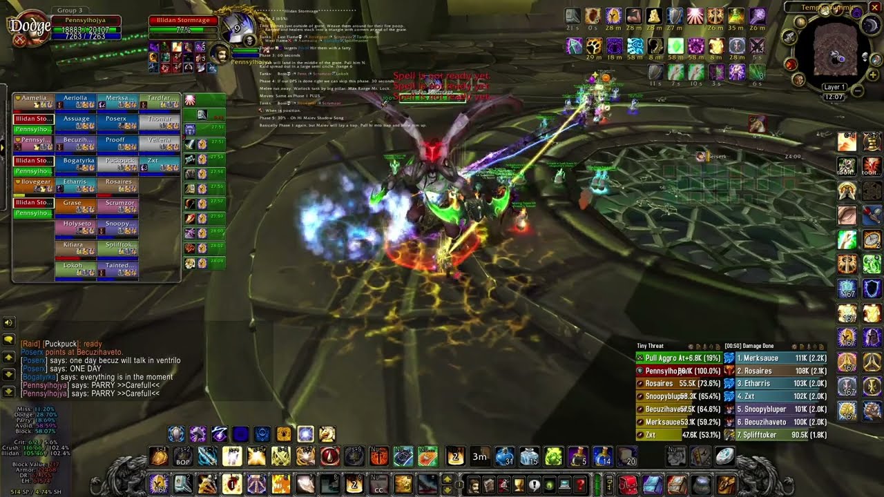 70 Protection Paladin Main Tanking Illidan!