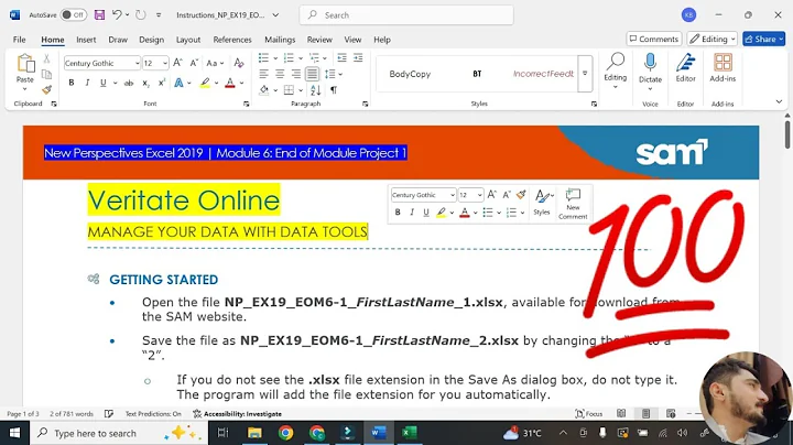 New Perspectives Excel 2019 | Module 6: End of Module Project 1 #VeritateOnline #excelmodule6