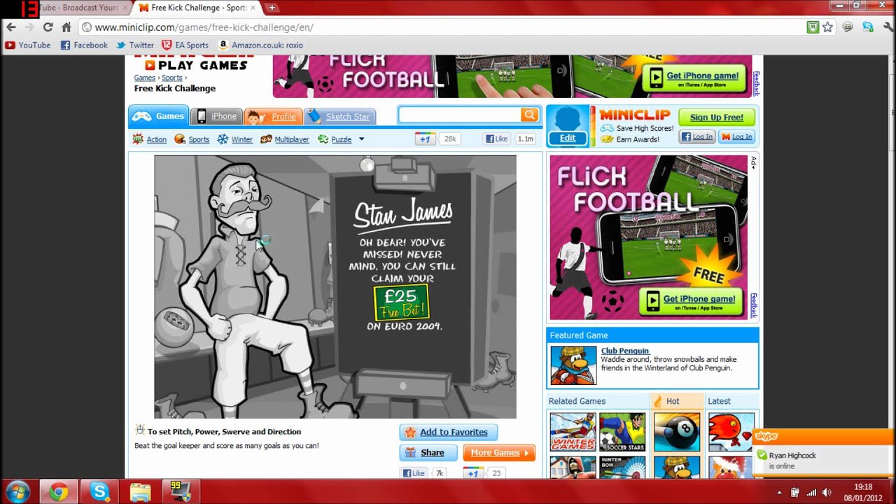 Miniclip Stan James Free Kick Challenge YouTube Miniclip Stan James Free Kick Challenge YouTube