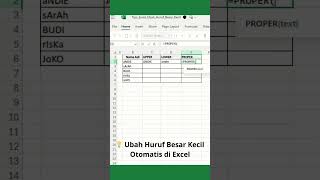 Ubah Huruf Besar Kecil Otomatis di Excel #excel #exceltips #exceltutorial #exceltricks
