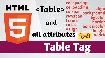 Table tag in Html with Example | Table Tag All Attributes | Html Tutorial part - 8