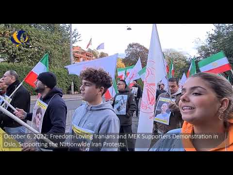 October 6, 2022: MEK Supporters Demonstration in Oslo, Supporting the Nationwide Iran Protests.