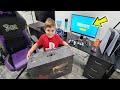 DAD Giving His 7 Year Old Kid BEST EXPENSIVE NEW Predator Gaming Monitor To Play Fortnite (Unboxing)