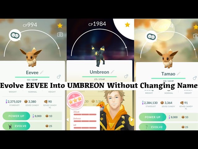 Umbreon Nickname Pokemon GO - The Umbreon Name Trick