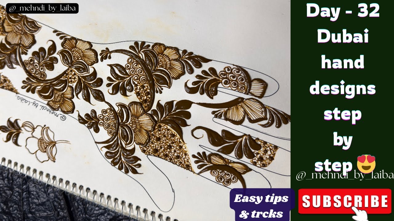 Dubai hand designs step by step full tutorial 😍| very simple & easy Dubai hand designs 😍✨