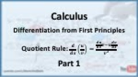 Calculus - Differentiation from First Principles: Derivation of the Quotient Rule - Part 1