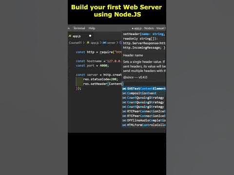 First Node.js Web Server | Node.js Tutorial for Beginners #nodejs - YouTube