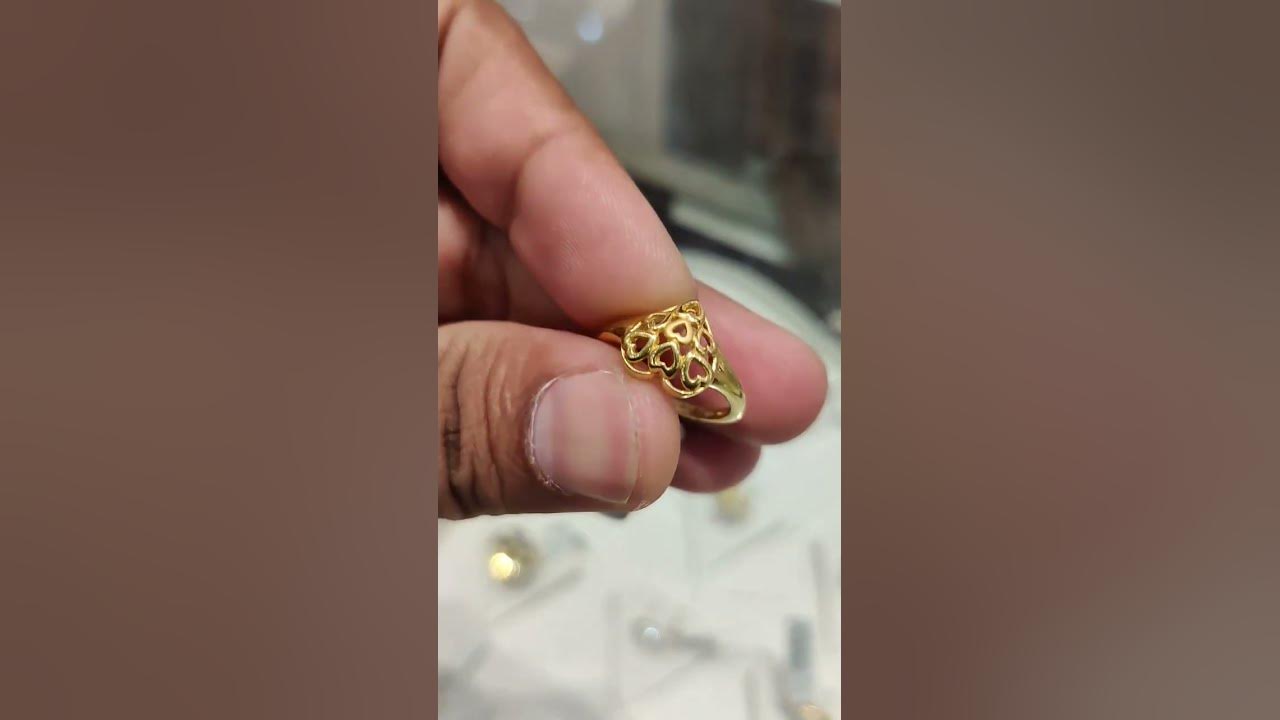 3 Gram Gold Ring For Girls Women Full Heart Model Lalitha 3-gram-gold-ring-for-girls-women-full-heart-model-lalitha