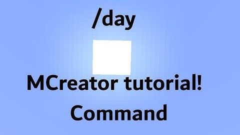 #9 MCreator tutorial! How make a command that make instand Day