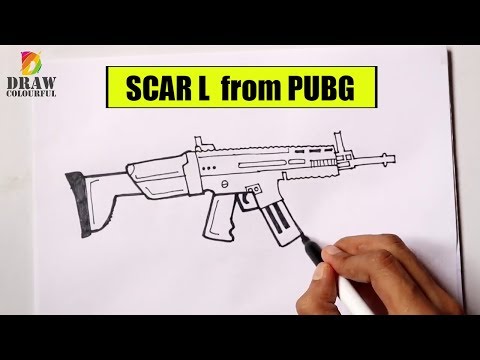 How To Draw Scar L Gun Of Pubg Game Pubg Game Weapons Youtube