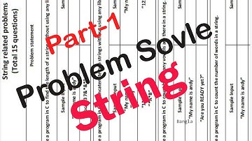 part- 01: String Question Solve (SPL - C programming) | Coding Bangla
