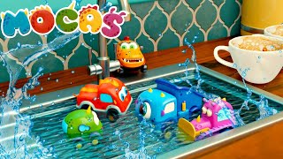 MOCAS - Little Monster Cars for Kids - New Cars Cartoons for Children - Toy Cars &amp; Dirty Dishes