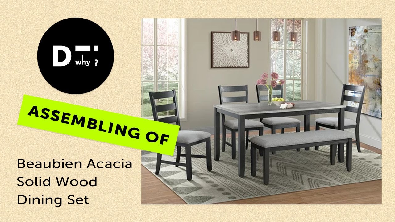 Beaubien Acacia Solid Wood Dining Set Assembly or Signature Design by Ashley Bridson modern set