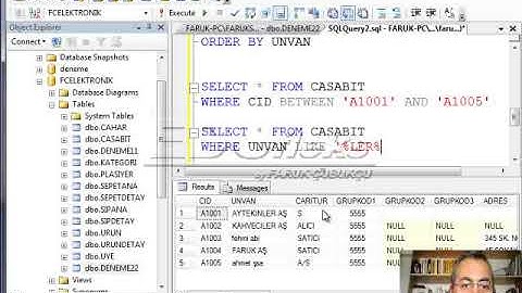 SQL Server - Sorgulama SELECT