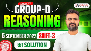 Railway Group D Reasoning | 5 Sept 2022 (3rd Shift) Complete Paper Solution #vikassir