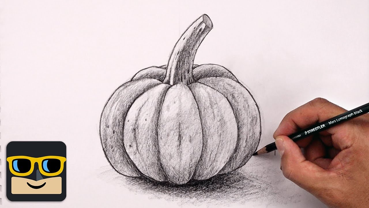 How to Draw a Pumpkin for Halloween - Drawing Tutorial For Kids