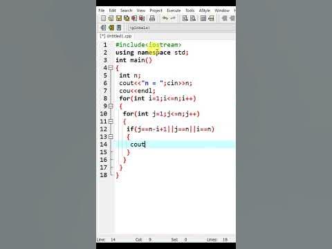 C++ triangle 16, C++ da uchburchak shakli. - YouTube
