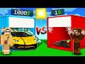 1 TL EVSİZ GARAJ VS 1000 TL MİLYONER GARAJ 😱 - Minecraft