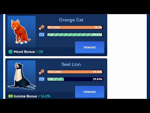 Idle office tycoon get rich, got 2 more pets orange cat 🐱 and seal 🦭 lion