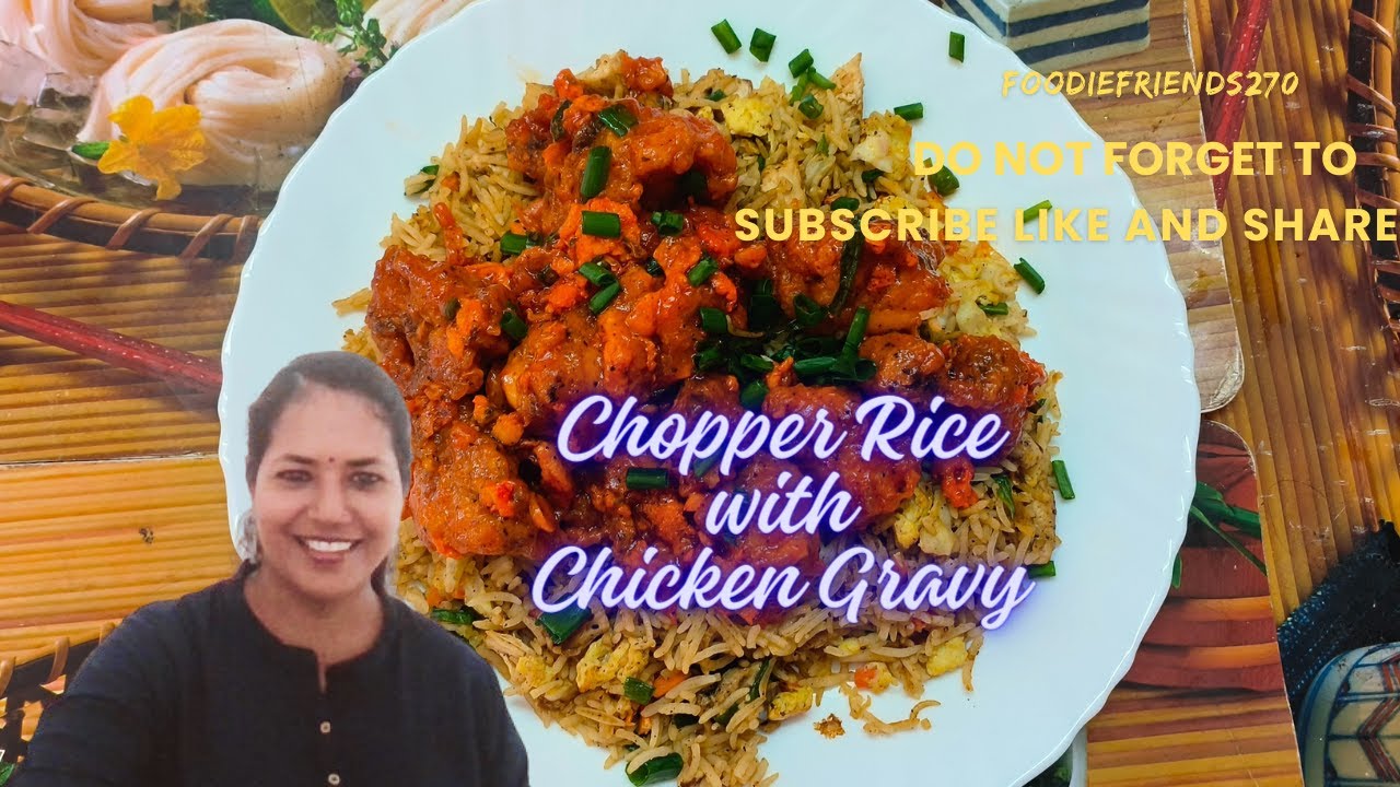 Chopper Rice with Chicken Gravy 😋😋 #rice #cooking - YouTube